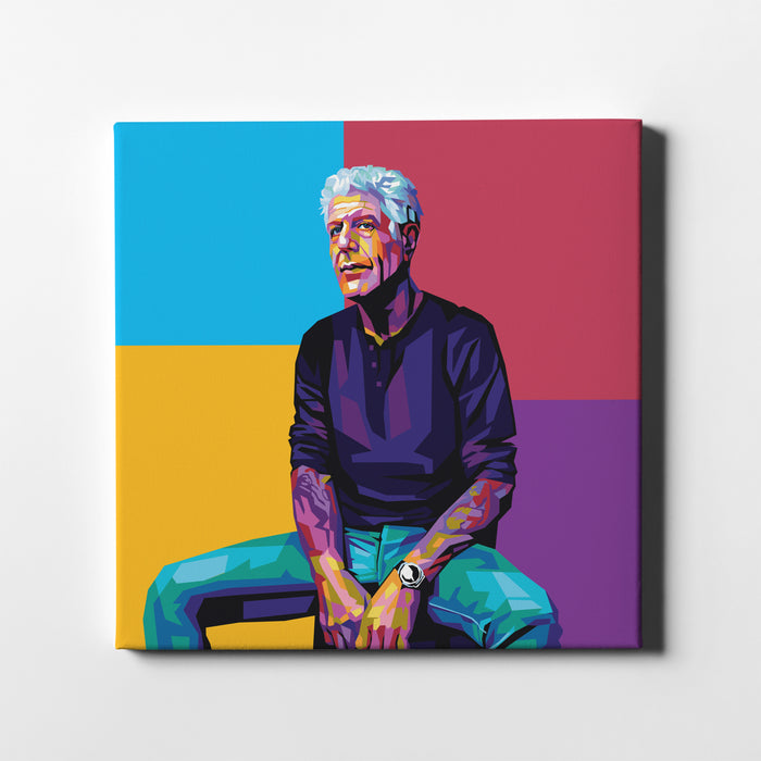 Anthony Bourdain - Color Blocks - Canvas Print