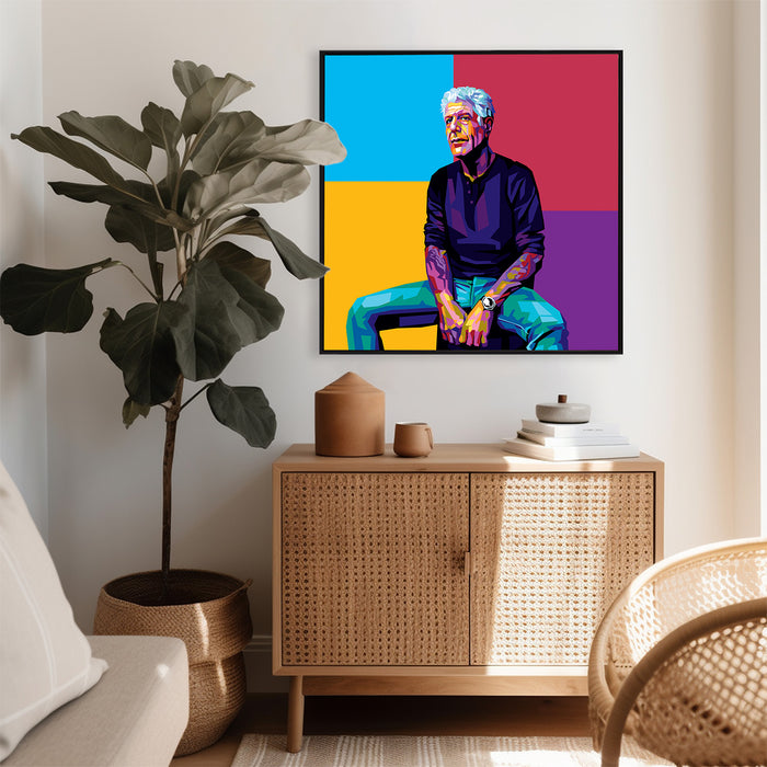 Anthony Bourdain - Color Blocks - Canvas Print