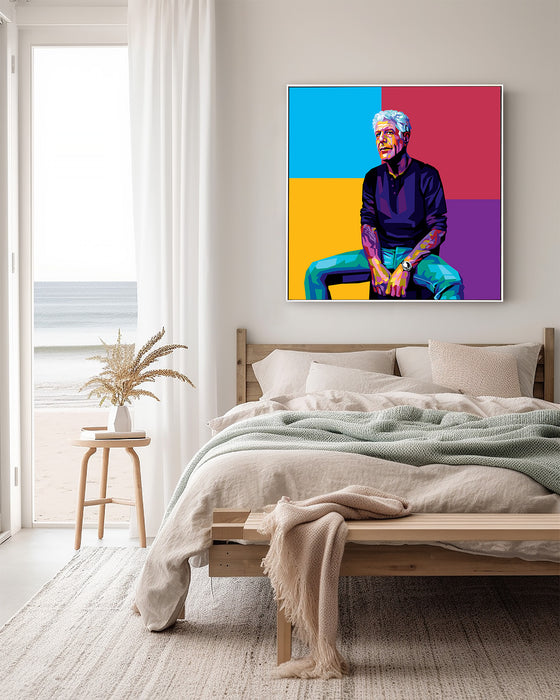 Anthony Bourdain - Color Blocks - Canvas Print