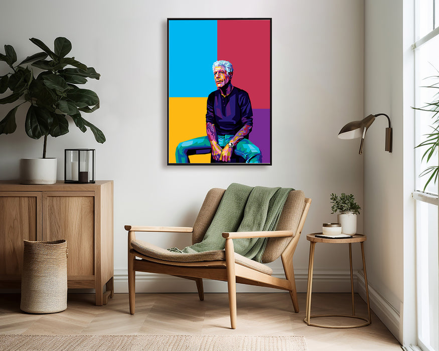 Anthony Bourdain - Color Blocks - Canvas Print