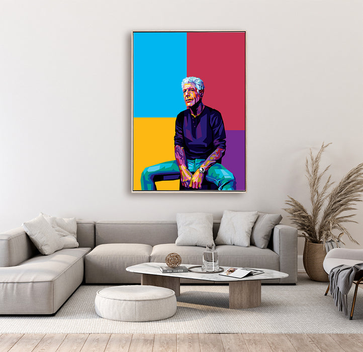 Anthony Bourdain - Color Blocks - Canvas Print