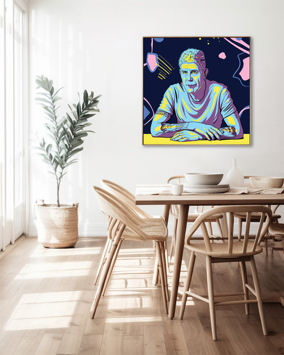 Anthony Bourdain - Colorful Portrait - Canvas Print