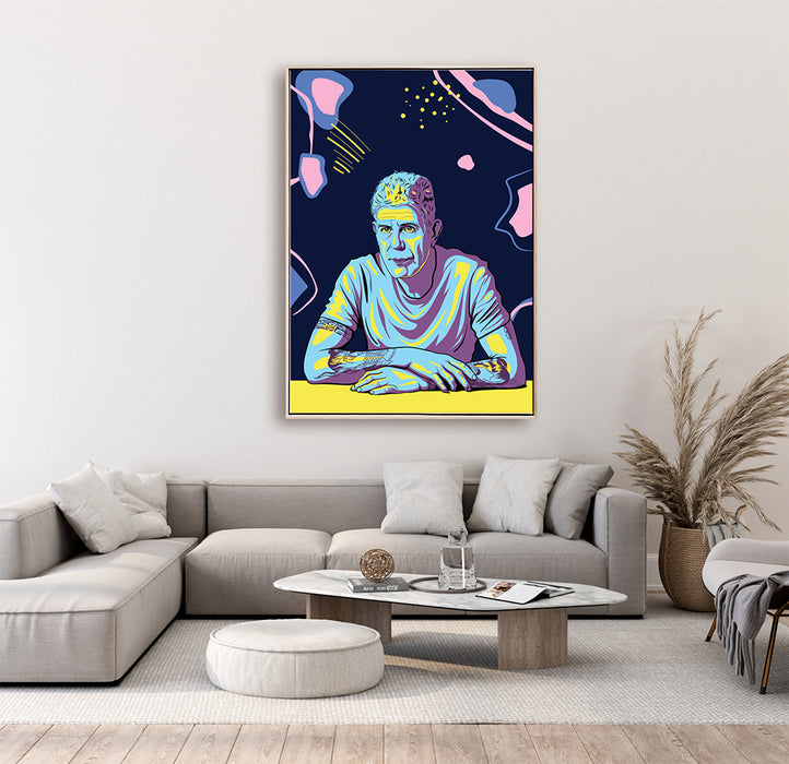 Anthony Bourdain - Colorful Portrait - Canvas Print