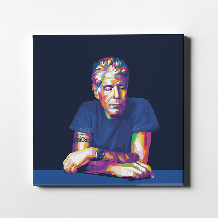 Anthony Bourdain Portrait - Colorful - Canvas Print