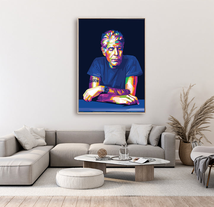 Anthony Bourdain Portrait - Colorful - Canvas Print