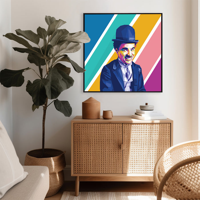 Charlie Chaplin Portrait - Canvas Poster