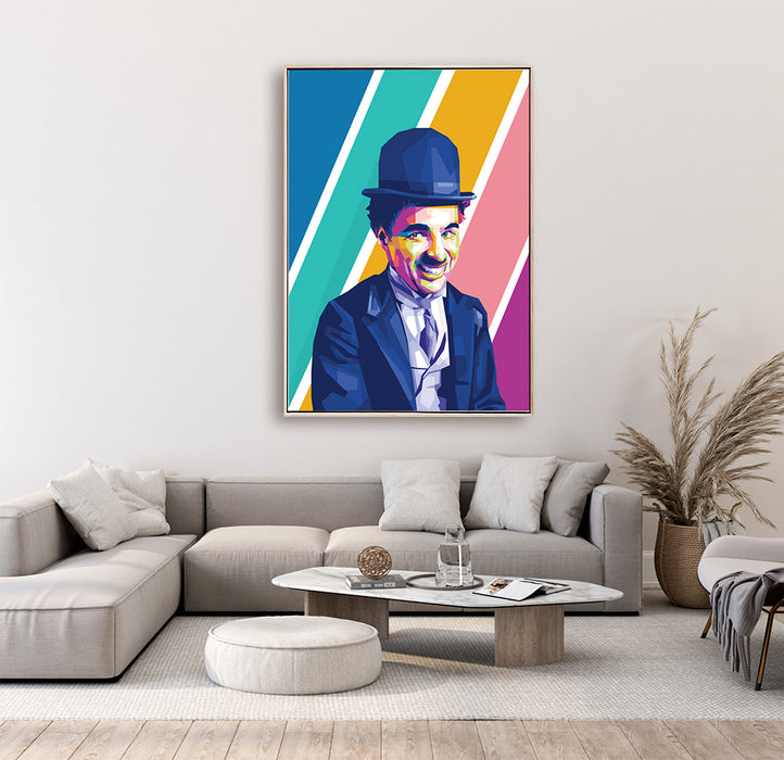 Charlie Chaplin Portrait - Canvas Poster