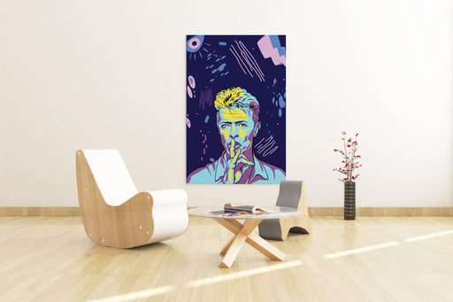 Modern pop art poster of David Bowie - Colorful Portrait.