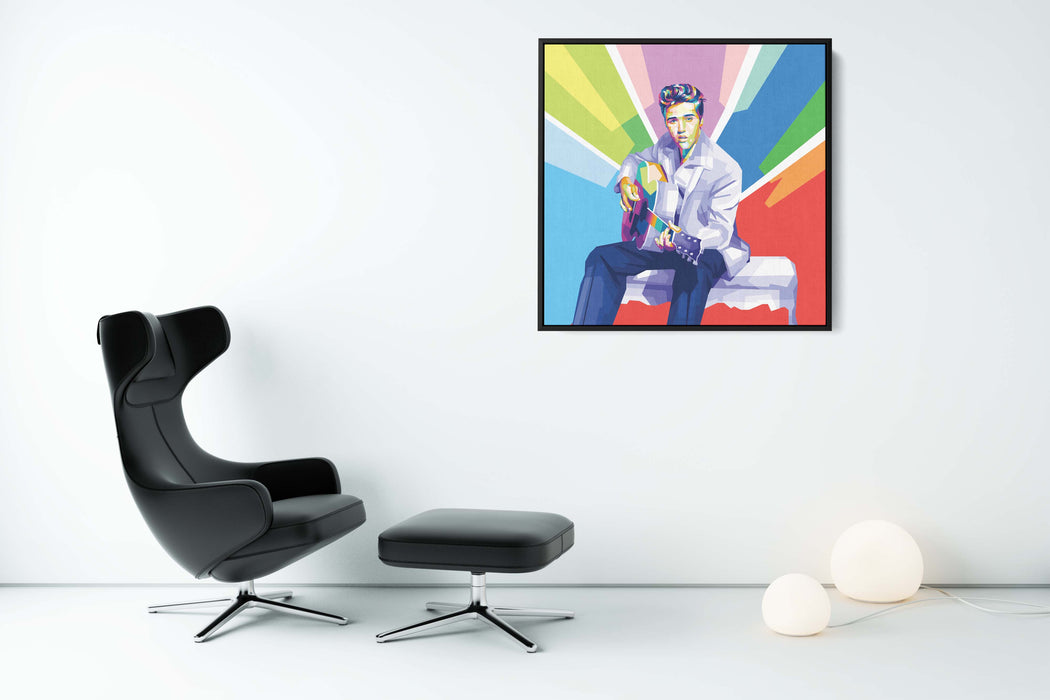 Modern pop art poster of Elvis Presley.