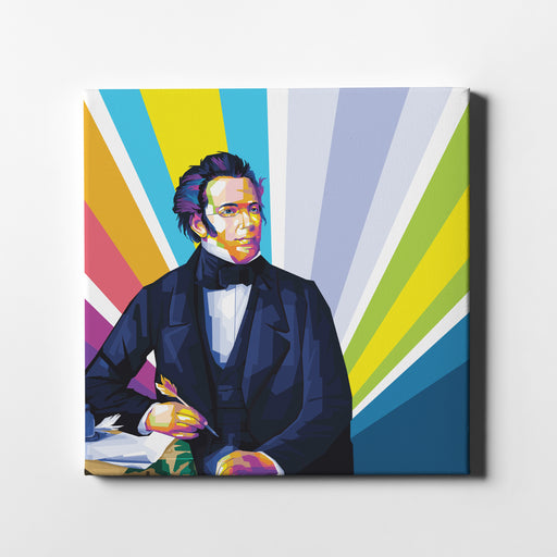 Franz Schubert pop art canvas art print.