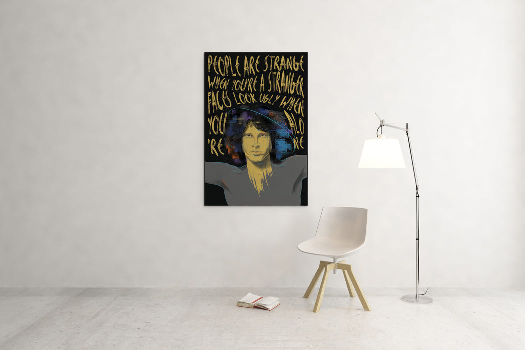 Jim Morrison Portrait -  Street Art Yellow - Canvas Print