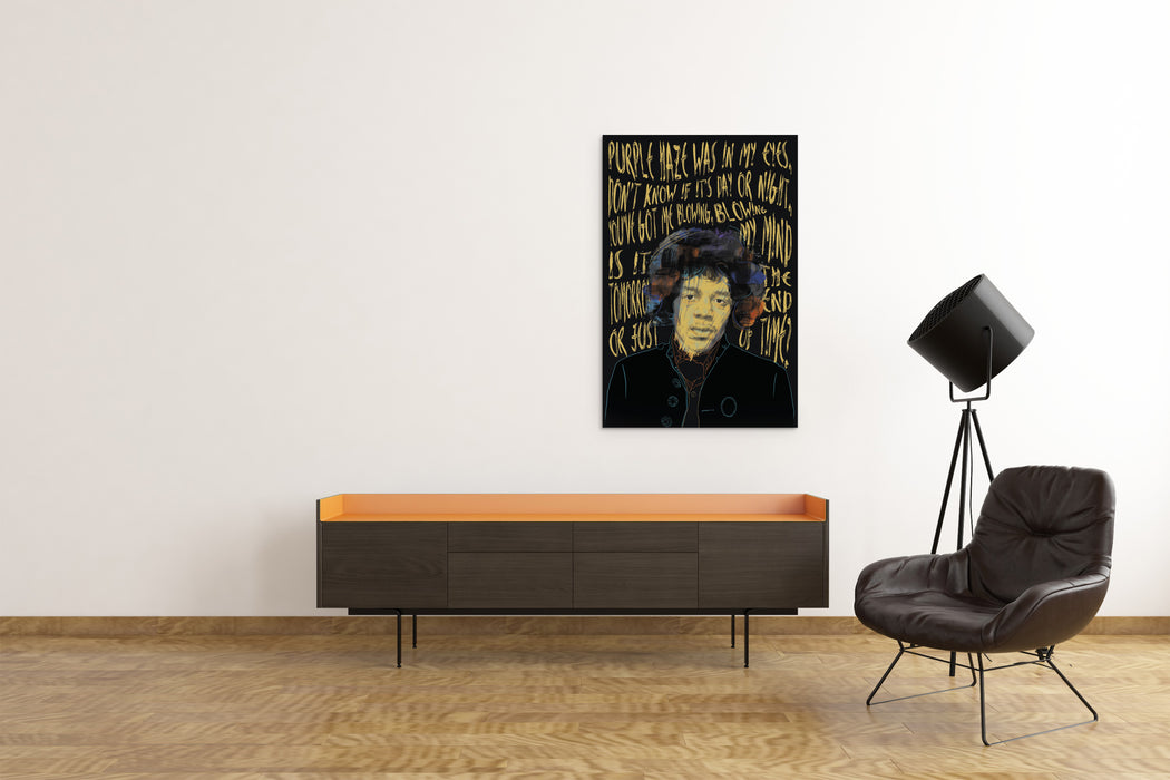 Jimi Hendrix Portrait - Street Art - Canvas Print