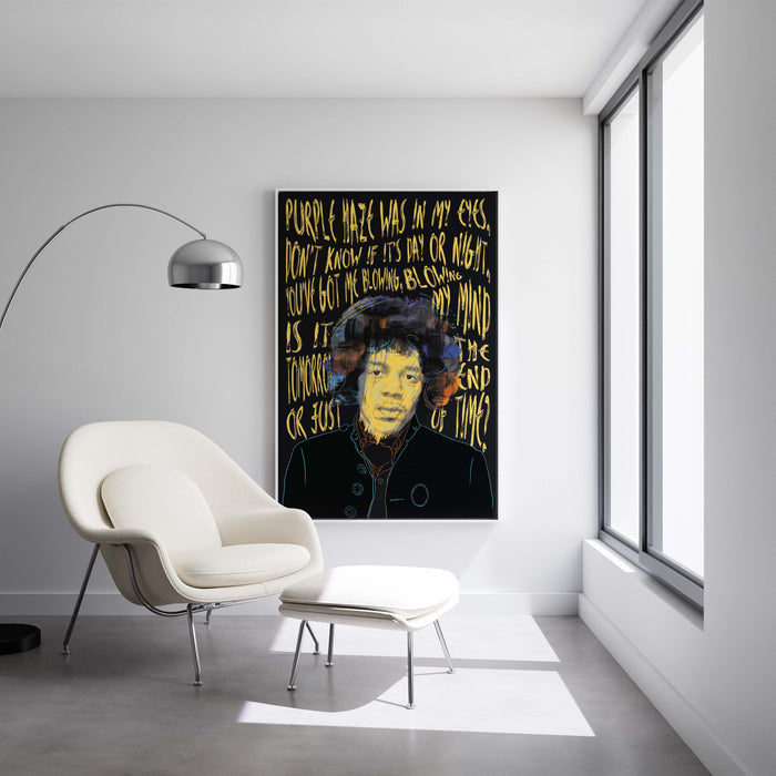 Jimi Hendrix Portrait - Street Art - Canvas Print