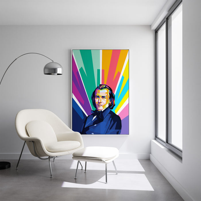 Johannes Brahms pop art canvas art print.