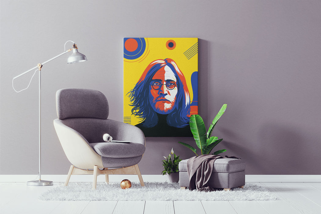 John Lennon - Colorful Portrait - Canvas Print