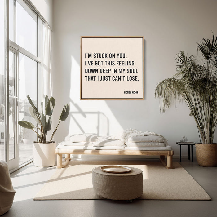 Lionel Richie Song Lyrics Canvas Print - Stuck On You