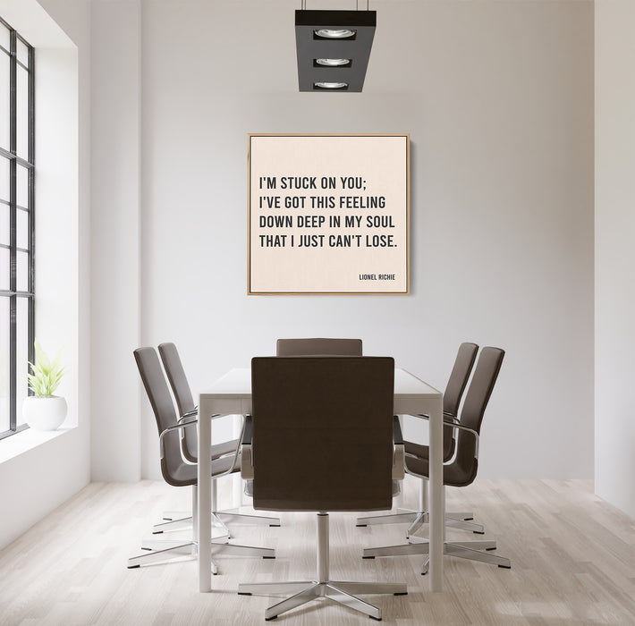 Lionel Richie Song Lyrics Canvas Print - Stuck On You