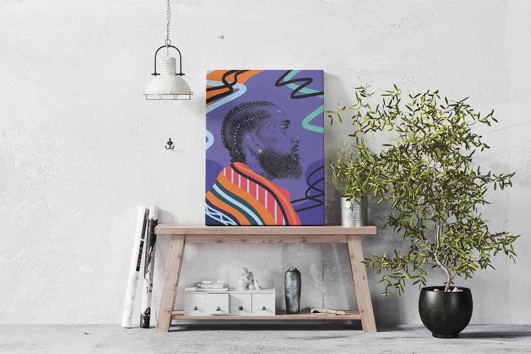 Nipsey Hussle - Colorful Portrait - Canvas Print