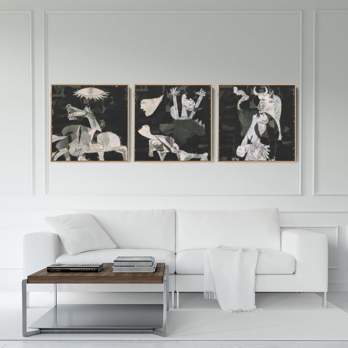 Picasso's Guernica Set- 3-Piece Canvas Print for Gallery Wall