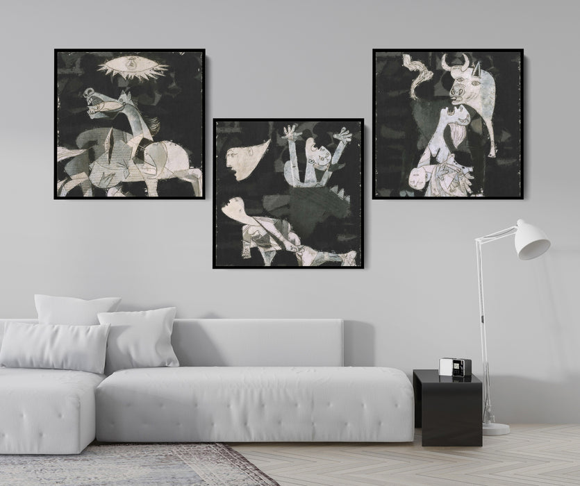 Picasso's Guernica Set- 3-Piece Canvas Print for Gallery Wall