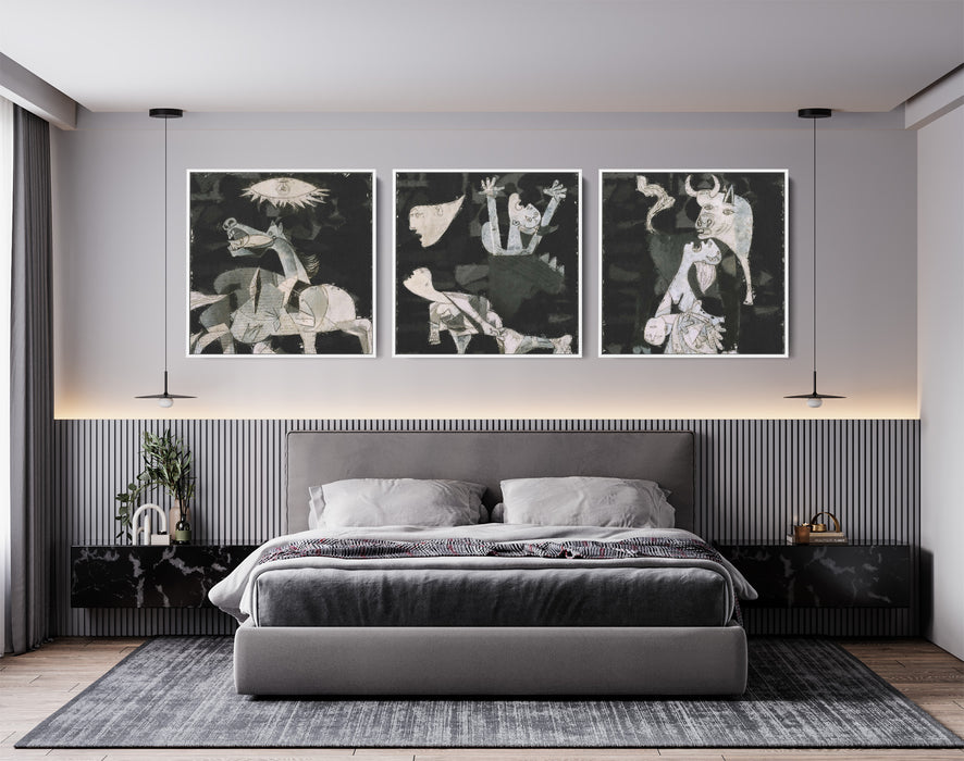 Picasso's Guernica Set- 3-Piece Canvas Print for Gallery Wall