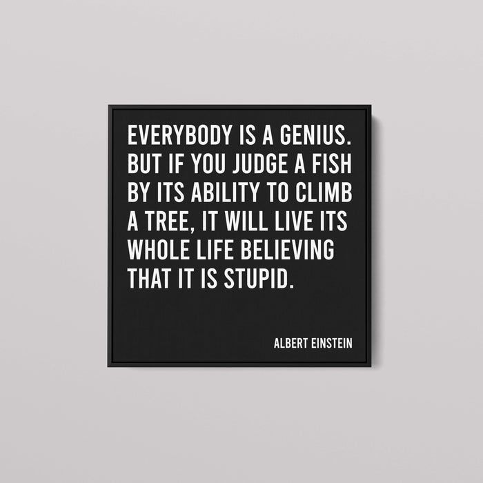 Minimalist Poster of Albert Einstein Quote about being Genius