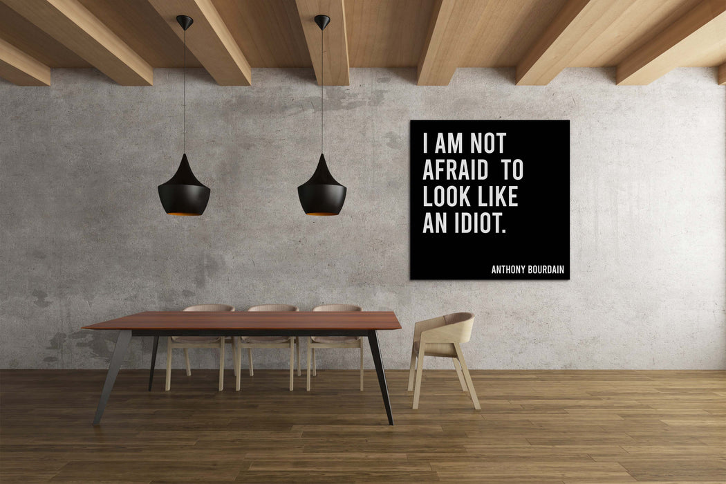 Poster featuring Anthony Bourdain quote in the Minimalist Style