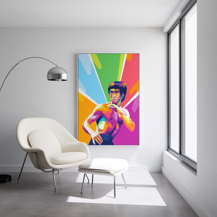 Modern pop art poster of Bruce Lee.