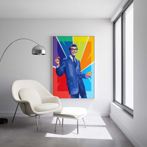 Modern pop art poster of Buddy Holly.