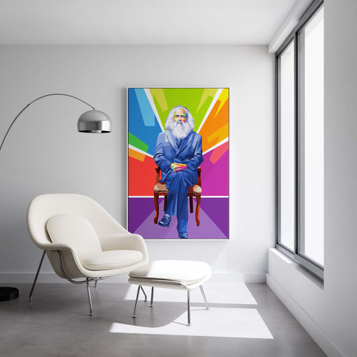 Modern pop art poster of Dmitri Mendeleev.