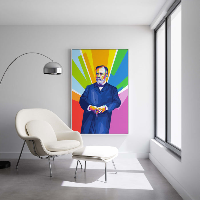 Modern pop art poster of Louis Pasteur.