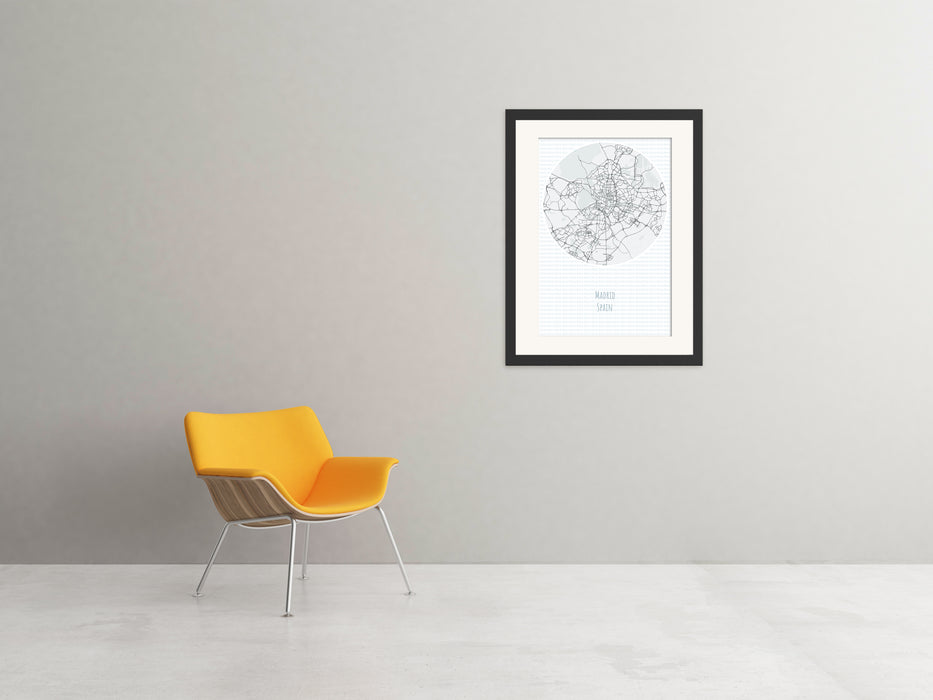 Madrid Minimalist Map Poster - Canvas Art