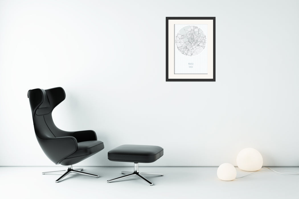 Madrid Minimalist Map Poster - Canvas Art