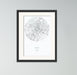 A canvas print of minimalist black & white map of Madrid.