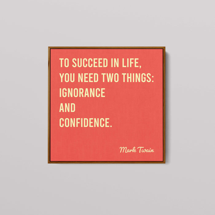 Minimalist Red Poster with Mark Twain Quote