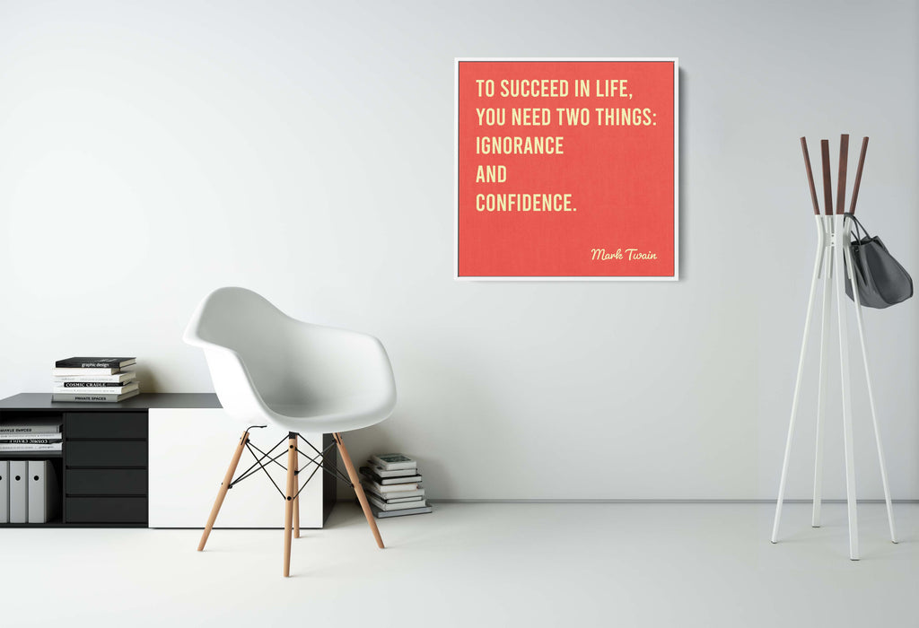 Minimalist Red Poster with Mark Twain Quote