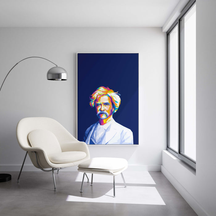 Modern pop art poster of Mark Twain.