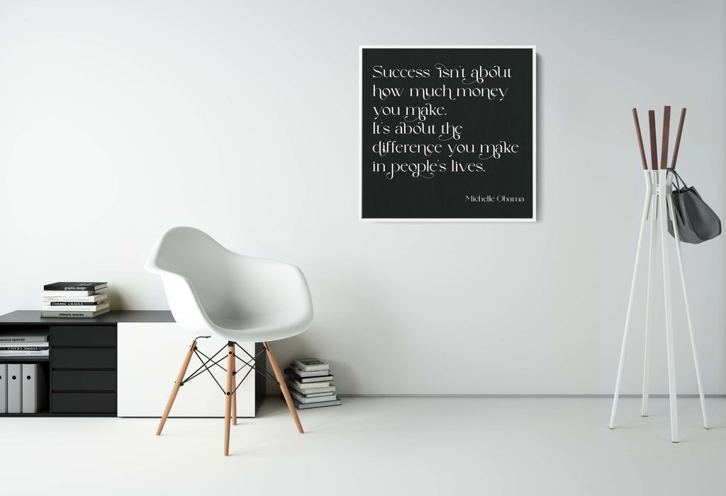 Minimalist Poster With Michelle Obama Quote About Success