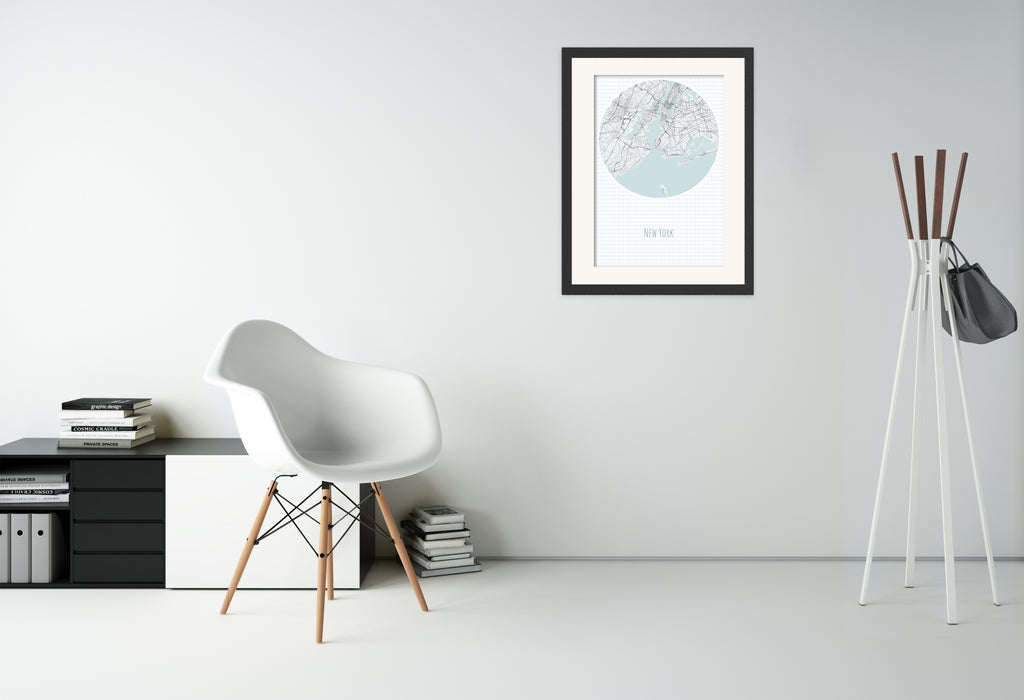 New York Minimalist Map Poster - Canvas Art