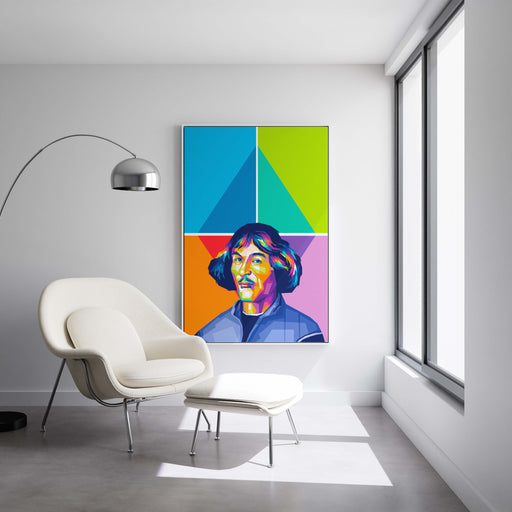 Modern pop art poster of Nicolaus Copernicus.