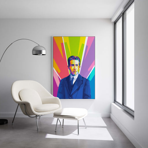 Modern pop art poster of Niels Bohr.