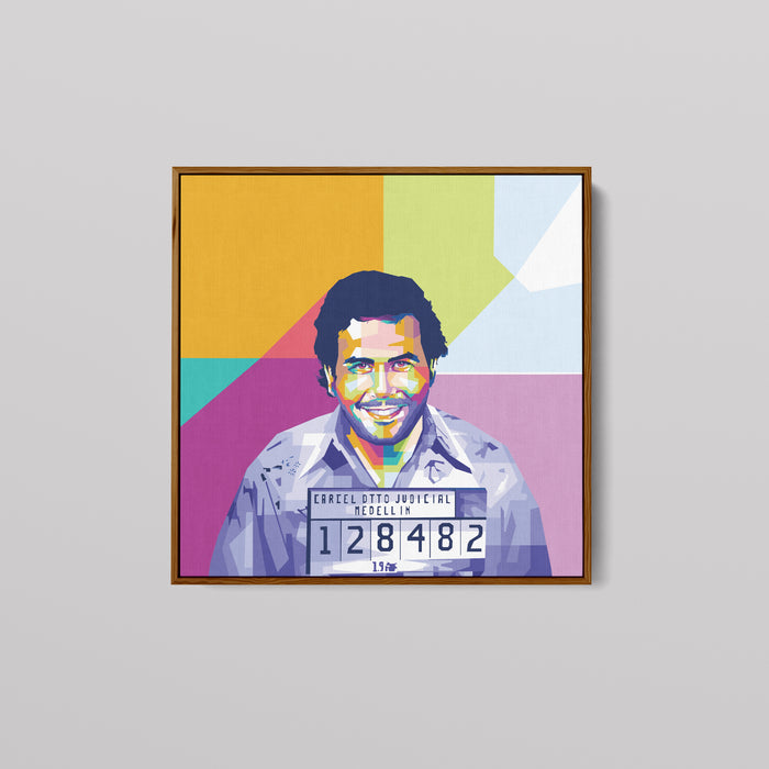 Pablo Escobar Mugshot - Pop Art Canvas Print