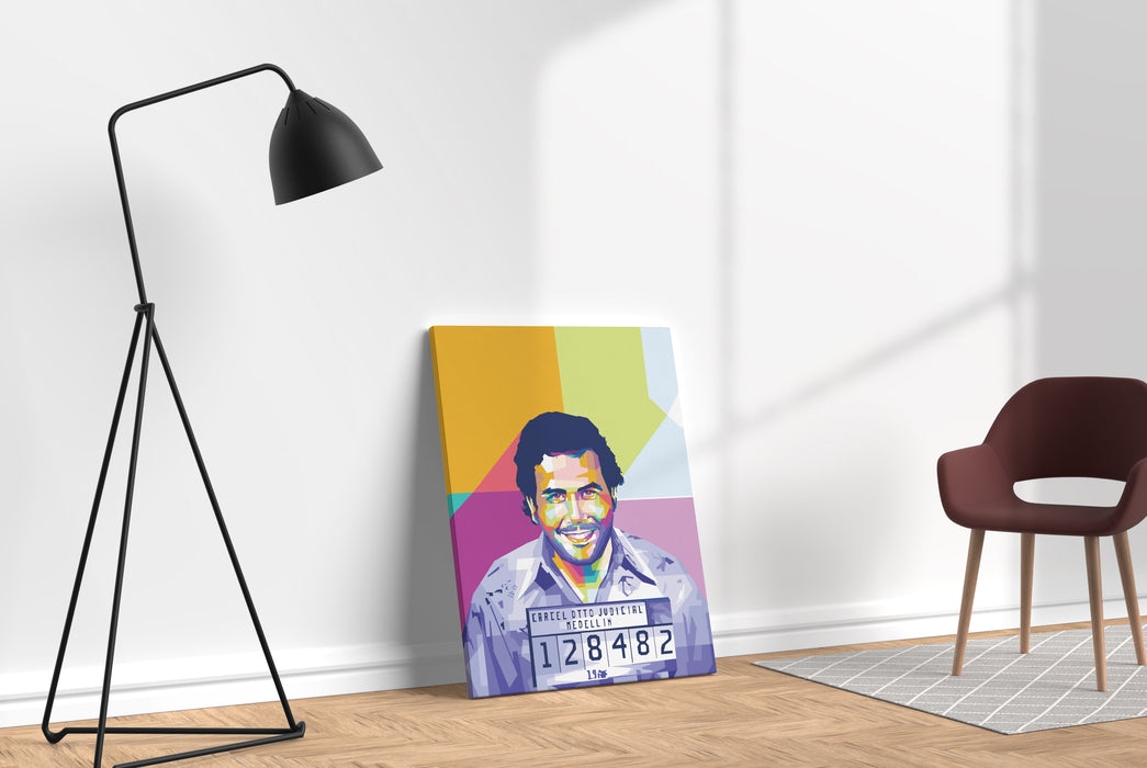 Pablo Escobar Mugshot - Pop Art Canvas Print