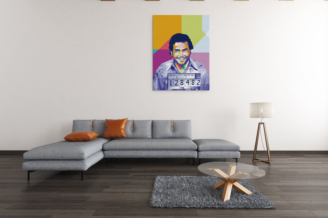 Pablo Escobar Mugshot - Pop Art Canvas Print