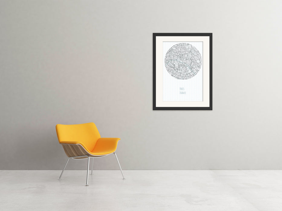 Paris Minimalist Map Poster