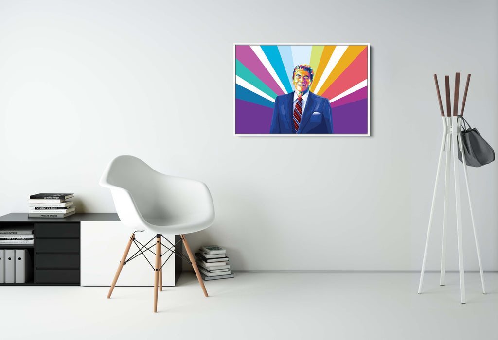 Modern pop art poster of Ronald Reagan.