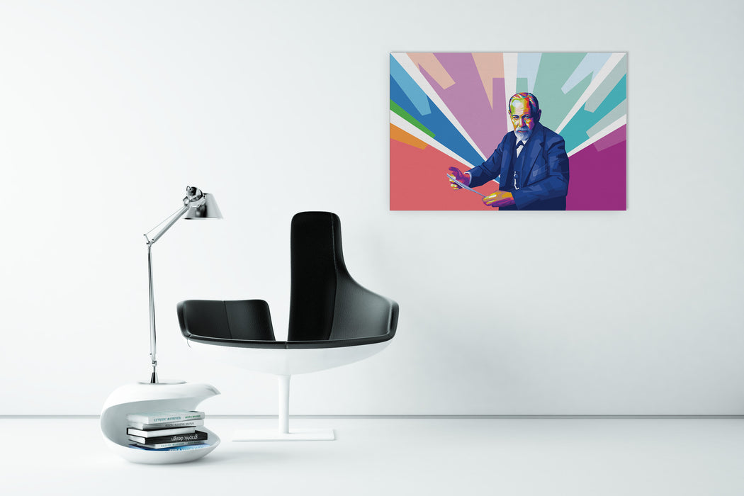 Modern pop art poster of Sigmund Freud.