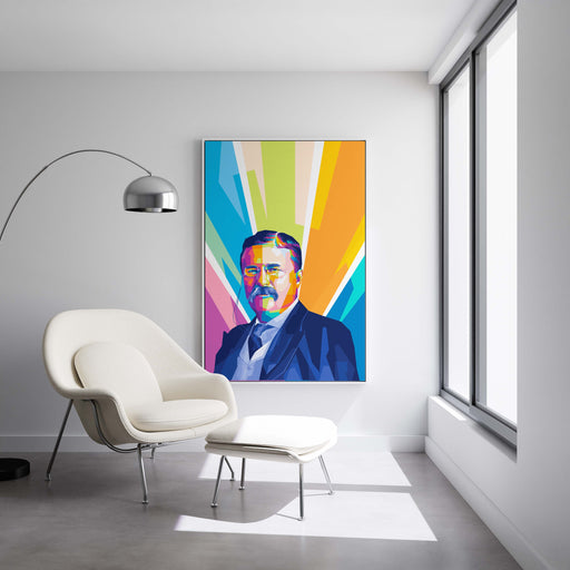 Modern pop art poster of Theodore Roosevelt.