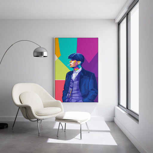 Modern Pop Art Print of Thomas Shelby Smoking.