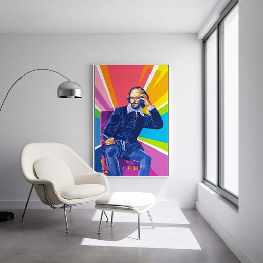 Modern pop art poster of William Shakespeare .